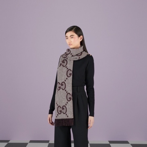 Gucci GG cashmere jacquard scarf - Picture 1 of 6